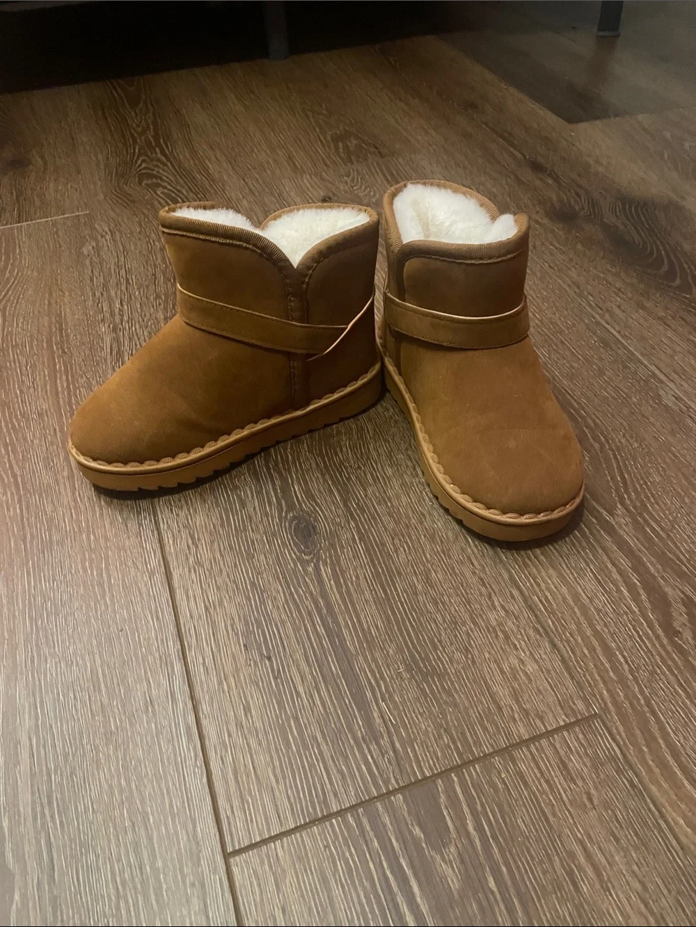 Kids Cozy Shearling-Lined Ankle Boots - Tan